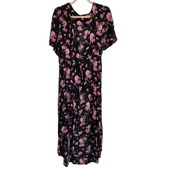 Floral Open Front Kimono Dress - Picture 1 of 6